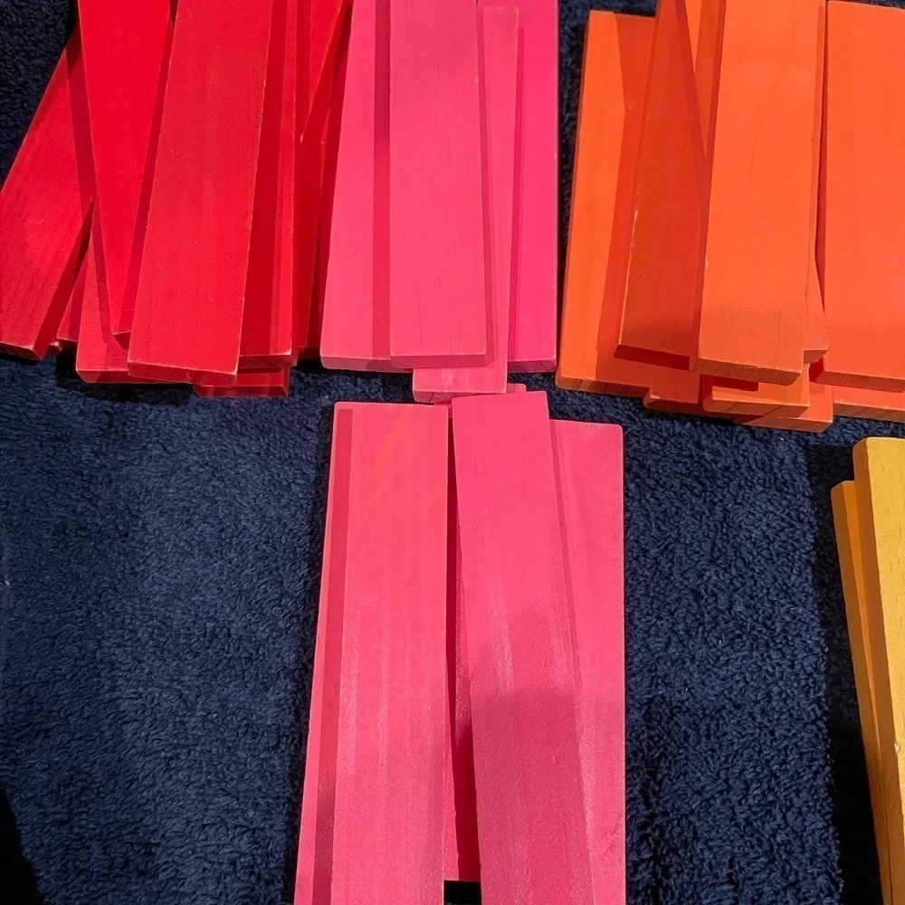 CitiBlocs 50 Pieces Wooden Pine Building Blocks Toys R Us Pink, Red, Yellow +